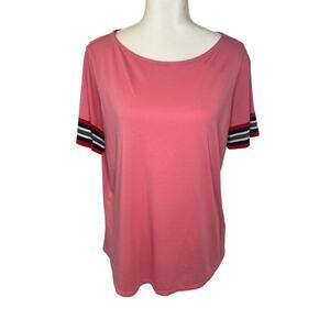 Boden shirt large pink stripe tee shirt 90s retro Y2K 70s boatneck